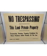 VTG 1950&#39;s NO TRESPASSING Private Property Cardboard SIGN new old stock ... - £6.00 GBP