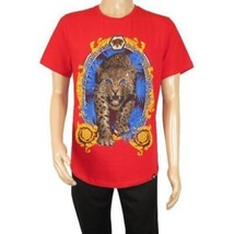 Men LAVERITA European Fashion Crew Shirt Short Sleeve Lion Medallion 93357 Red image 2
