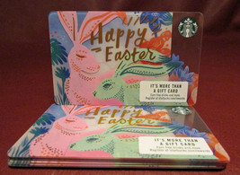 Starbucks, 2017 Pink &amp; Green Bunnies Happy Easter Gift Card New w/tag - £3.46 GBP