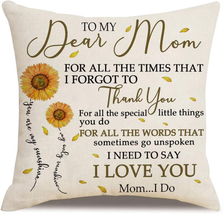 Mother&#39;s Day Gifts for Mom Her Women, To My Dear Mom Spring Sunflowers Throw Pil - £17.35 GBP