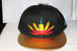 Marijuana Leaf Cannabis Weed Pot Flat Bill Snapback Baseball Cap #3 - £10.55 GBP