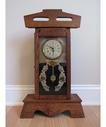 RARE antique NEW HAVEN clock OAK mantel pendulum electric mission WORKS! - £167.39 GBP