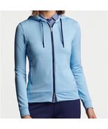 Peter Millar Blue French Teddy Hoodie Stretch Sweatshirt Zip Up Jacket, ... - $68.71 CAD