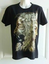 Rock Chang Unisex Studded t-shirt Lion &amp; Indian Printing on Both Sides S... - $14.25