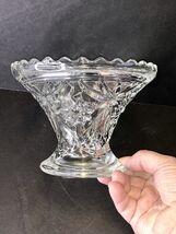 Vintage Anchor Hocking EAPC Prescut Star of David Glass Bowl 4.25” Foote... - $11.68
