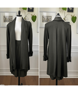 St John Santana Knit 2pc Jacket Skirt Dark Olive Green S 8 - $344.63 CAD
