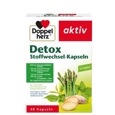 3 PACK  Doppelherz aktiv Detox complex for normal metabolism  x40 capsules - $1,216.05 MXN