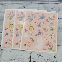 Vintage Hallmark Stickers Floral Lot Of 3 Sheets Incomplete Scrapbooking... - $12.85