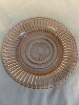 Anchor Hocking Glass QUEEN MARY Vertical Ribbed Pink Saucer Depression - $5.36