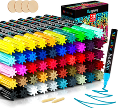 Paint Pens Paint Markers, 50 Pack Oil-Based Painting Marker on Almost Anything, - £48.69 GBP