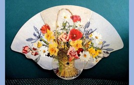 vintage ADVERTISING HAND FAN mcminnville tn PARKS-BELK CO floral bouquet - £14.75 GBP