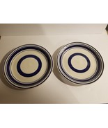 2 - Royal Norfolk 10 1/4 inch Dinner Plates white  Blue Stoneware - £14.82 GBP