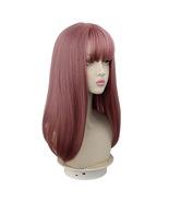 Wig pink everyday wig lady cute with bangs length to collarbonemodified ... - £19.65 GBP