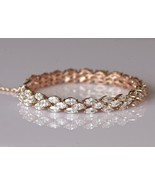 15Ct Coupe de la Marquise D/VVS1 Diamant Bracelet Tennis Solid 14K or Ro... - $362.93 CAD