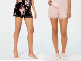 I.n.c. Lace-Trim Velvet Pajama Shorts - £10.32 GBP