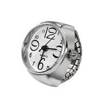 WATCH RING Finger Stretch Band Chrome Time Jewelry NEW Large Number Whit... - $6.95
