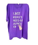 Need an Alpaca T-Shirt 3XL Purple w White Lettering Bella Canvas Cotton - $11.88