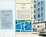 Kensington Close Hotel Brochure &amp; Welcome Card London England 1950&#39;s - £17.46 GBP