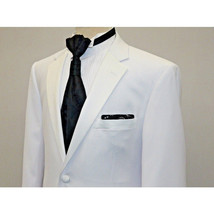 Men Renoir  Tuxedo Two Button Notch Formal with Satin Lapel trims 201-6 White image 6