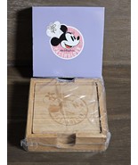 Walt Disney World Flower &amp; Garden Passport Wood Coaster Set Minnie Mouse - $351.18 MXN