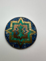 Vintage Southwestern Sterling Silver Blue Lapis Copper Turquoise Brooch ... - £41.77 GBP