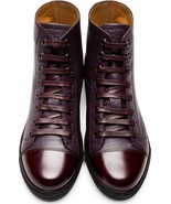  New Men Fancy Sneaker Toe Real Leather &amp; Fabric Boots, bottes hommes, m... - £122.29 GBP