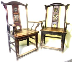 Antique Chinese High Back Arm Chairs (2629)(Pair), Circa 1800-1849 - £780.98 GBP