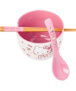 Sanrio Hello Kitty Ceramic Ramen Noodle Rice Bowl with Chopsticks and Sp... - €16,79 EUR