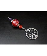 Five Elements - Space - Amethyst and Red Carnelian Tree of Life Red and ... - £12.59 GBP