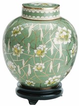 Large/Adult 210 Cubic Inches Pear Blossom Flower Cloisonne Cremation Urn - £260.71 GBP