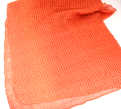 Burnt Orange Scarf Ruched Stretchy Pleats 20&quot; x 60&quot; Snag - $7.91