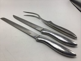 Carving Set Knife Fork Knives 3 Pc Stainless Chrome Japan Vintage Mid Century - £15.63 GBP