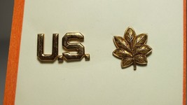 Vietnam Era 1/20 10K Gold Army Major Collar Insignia with U.S. Insignia ... - £14.32 GBP