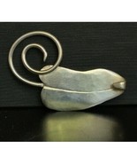 Modernist Elmcroft Sterling Silver Leaf Brooch Pin. SKY - $51.21 CAD