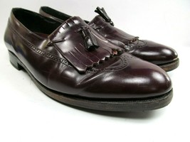 Florsheim Mens Kilted Tassel Burgundy Loafers US Size 10 EEE missing tassel - £11.99 GBP