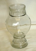 Clear Glass Square Vase Ribbed Panels Dotted Bottom - $9.89
