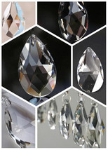 28/38/50/63/76/89mm Clear Glass Chandelier Crystal Prisms Lamp Parts Teardrop - £11.84 GBP+