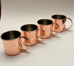 NEW - Set (4) Stoli Vodka 12 oz. Stainless Copper Moscow Mule Mugs - £36.15 GBP
