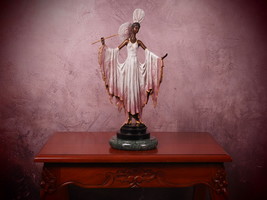 Elevate Your Decor With The Limited Edition Art Deco Woman In Pink &amp; Whi... - £840.32 GBP