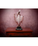 Elevate Your Decor With The Limited Edition Art Deco Woman In Pink &amp; Whi... - £839.90 GBP