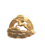 Vintage unicorn rainbow cloud pin brooch signed &quot;IN 96-97&quot; gold tone - €8,84 EUR
