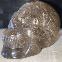 Golden Rutilated Quartz Skull, Natural HQ Gold Rutile Crystal Carving - £1,095.16 GBP