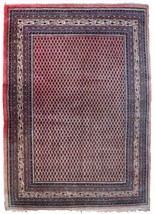 Handmade vintage Indian Seraband rug 6.3&#39; x 8.9&#39; (194cm x 274cm) 1970s - £2,644.06 GBP