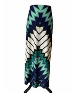 Sz S New York &amp; Co Pull On Boho Long Skirt Colorful Geometric Print Elastic - £10.13 GBP