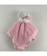 Carter&#39;s White Teddy Bear Plush Pink Lovey Security Blanket Satin Trim B... - $40.55 CAD