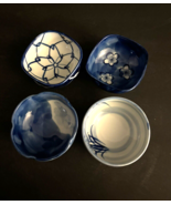 Blue and White ~ Different  Patterns ~ Ceramic Dipping Bowls ~ Set of 4 ... - $18.80