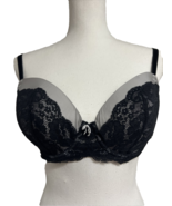 Victorias Secret Dream Angels Demi PushUp Lace Lined Padded Black Gray B... - $14.84