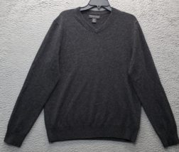 Christian Lacroix Sweater Mens Medium Gray Cashmere Ribbed Hem &amp; Cuff Pu... - £21.46 GBP