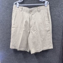 Tommy Bahama Shorts Mens 34x10 Tan Linen Silk Blend Relaxed Fit Dressy Casual - $18.37