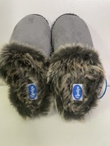 New Floopi Women Indoor Outdoor Gray Fur Lined Clog Warm Slippers 7-8 - £21.08 GBP